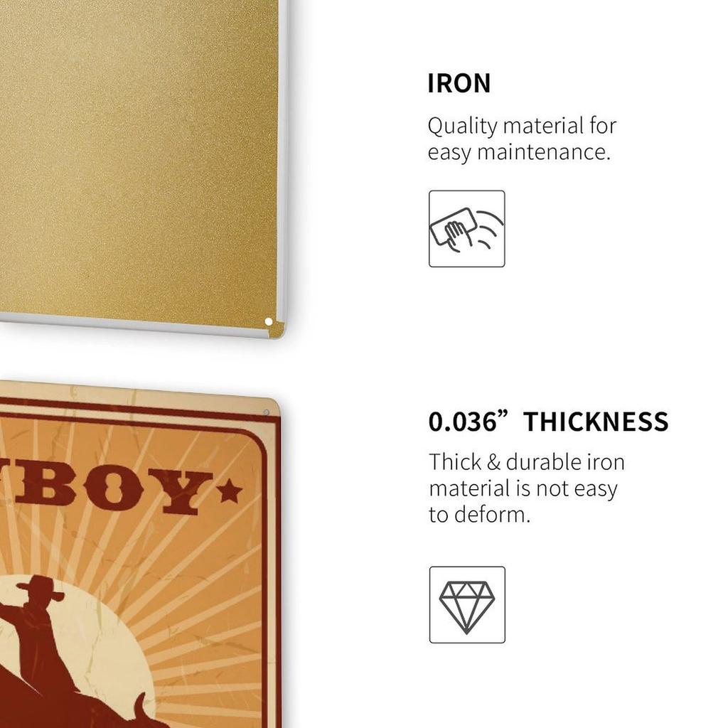 1 Pack Industrial Retro Tin Sign with Weathered Rust Detail for Decor Spaces, Offered In 20x30cm or 30x40cm