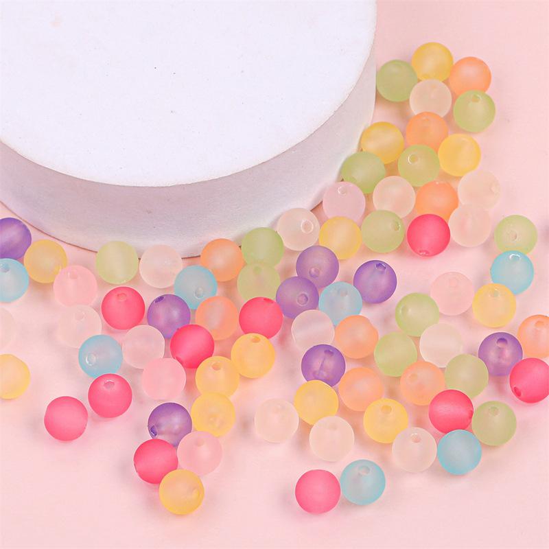 Transparent Frosted Acrylic Round Beads for DIY Jewelry and Beading