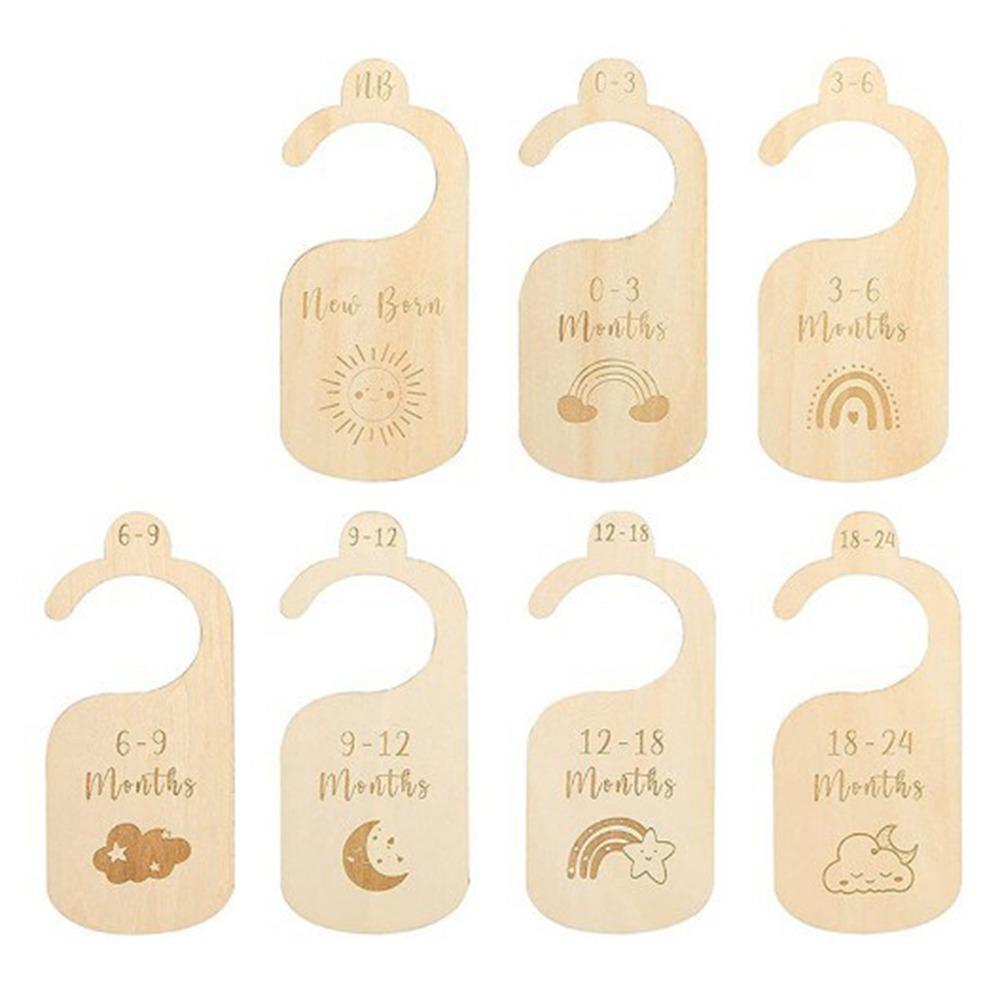 

7/8Pcs Cartoon Infant Wardrobe Divider Label Assortment Nursery Clothes Organizers Home 7Pcs-Single Side-17.7*7.6cm