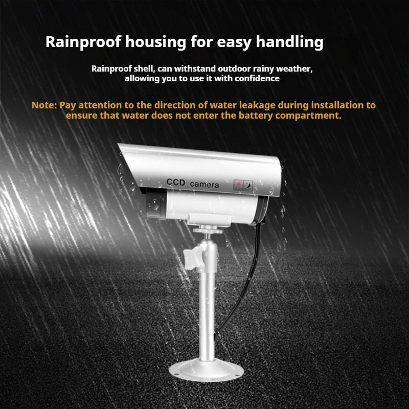 Câmera de vigilância falsa com luzes piscando, simulação de câmera, decoração de segurança residencial