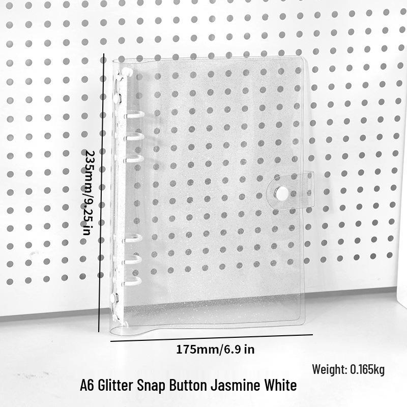 Glittery Transparent PVC 6-Ring A5/A6 Student Notebook & Journal