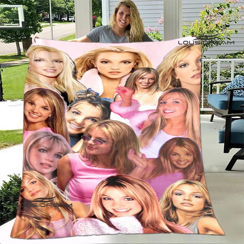 Star Britney Spears Printed Blanket Flannel Warm Blankets Soft And Comfortable Blanket Bed Linings Cubre Cama Birthday Gift