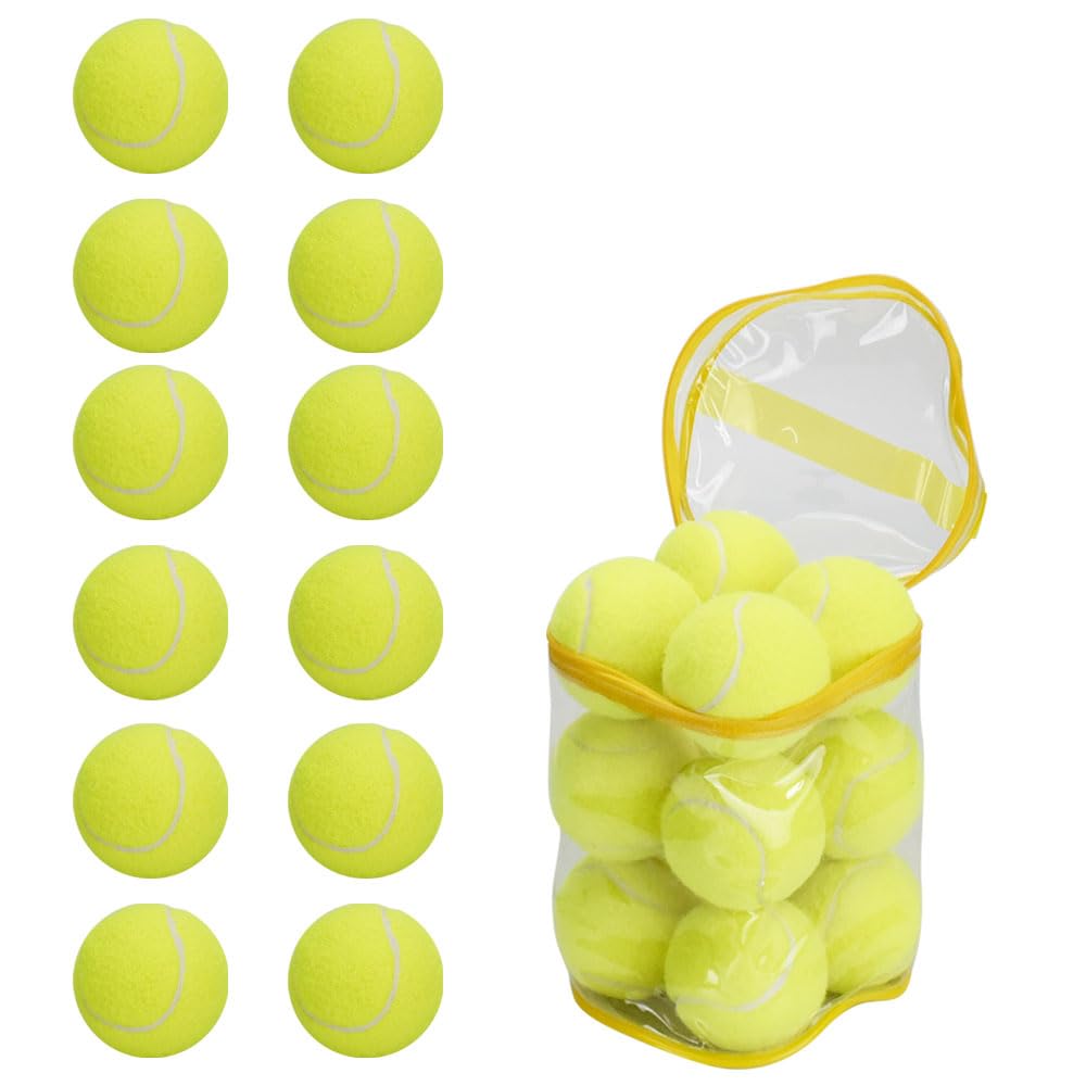 

Набор из 12 тренировочных теннисных мячей в большом футляре для хранения, клюшка для начинающих, вместимость, в комплекте, прочный, занятия, круги,