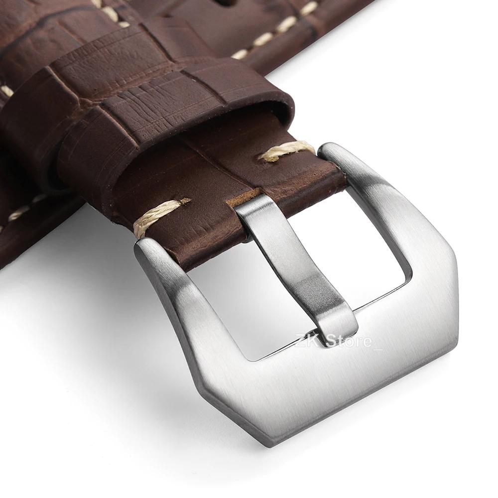 High Quality Genuine Calfskin Leather Watch Strap 20mm 22mm 24mm 26mm Men Watchband Black Brown Blue Matte Cowhide Watch Band