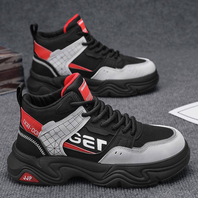 Fashion 2025 Autumn Men's High Top Fashion Versatile Thick Sole Short Boots British Style Comfortable Non Slip Casual Chunky Ankle Boots