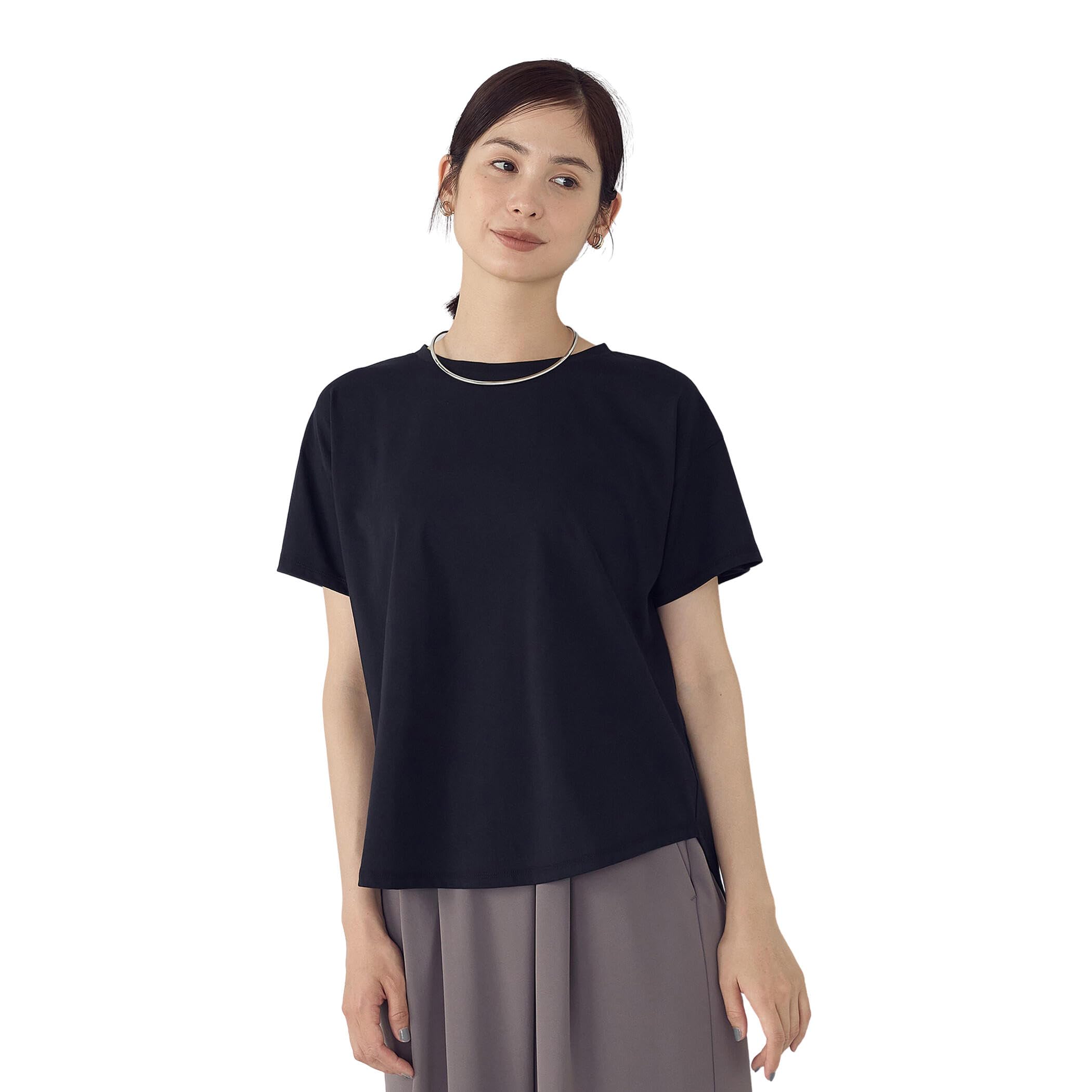 

Comme Ca Ism Размер M Футболка с прохладной на ощупь спинкой, черная, (12-68CM03-205) чёрный