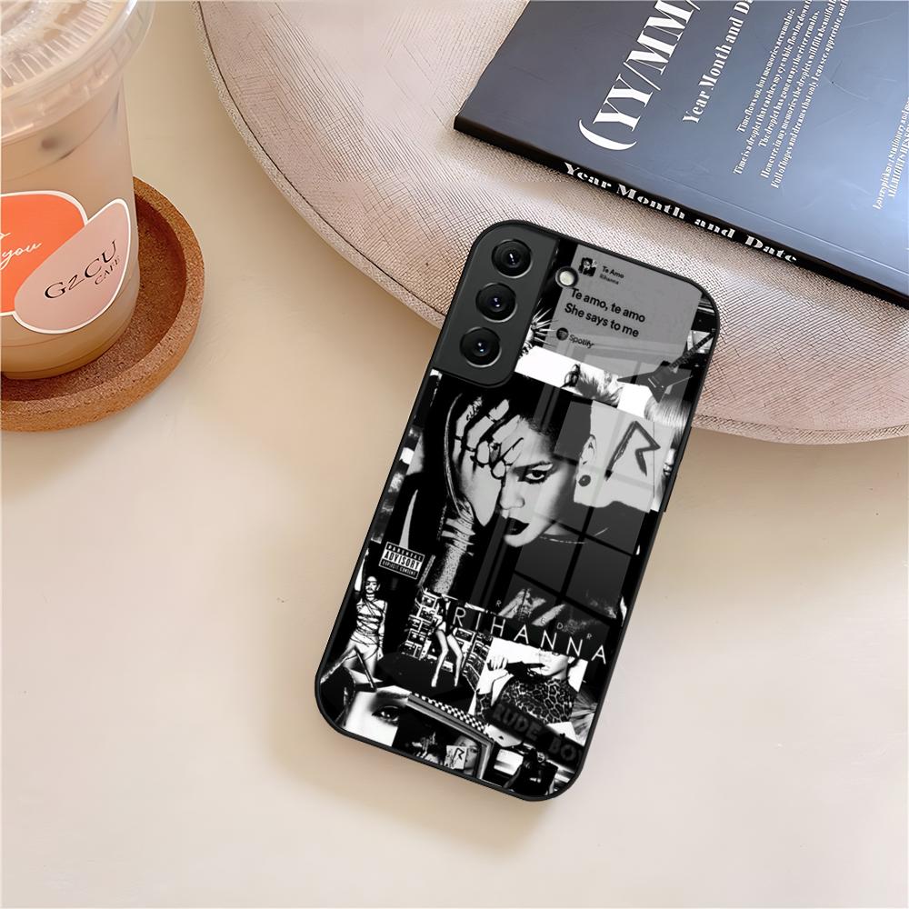 R-Rihanna Singer Phone Case Glass For Samsung Galaxy S26 S25 S23 S24 S21 S22 S20 Ultra Fe Plus A15 A14 Cover