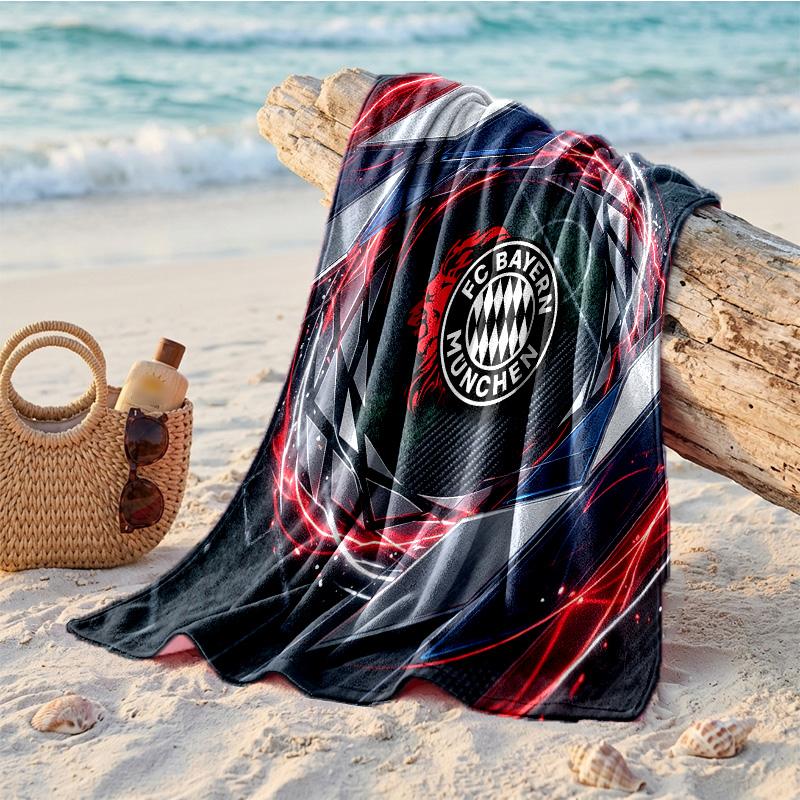 FC Bayern München Print Mikrofaser Strandtuch Schnelltrocknend Saugfähig Großes Handtuch für Strand Schwimmen Reisen