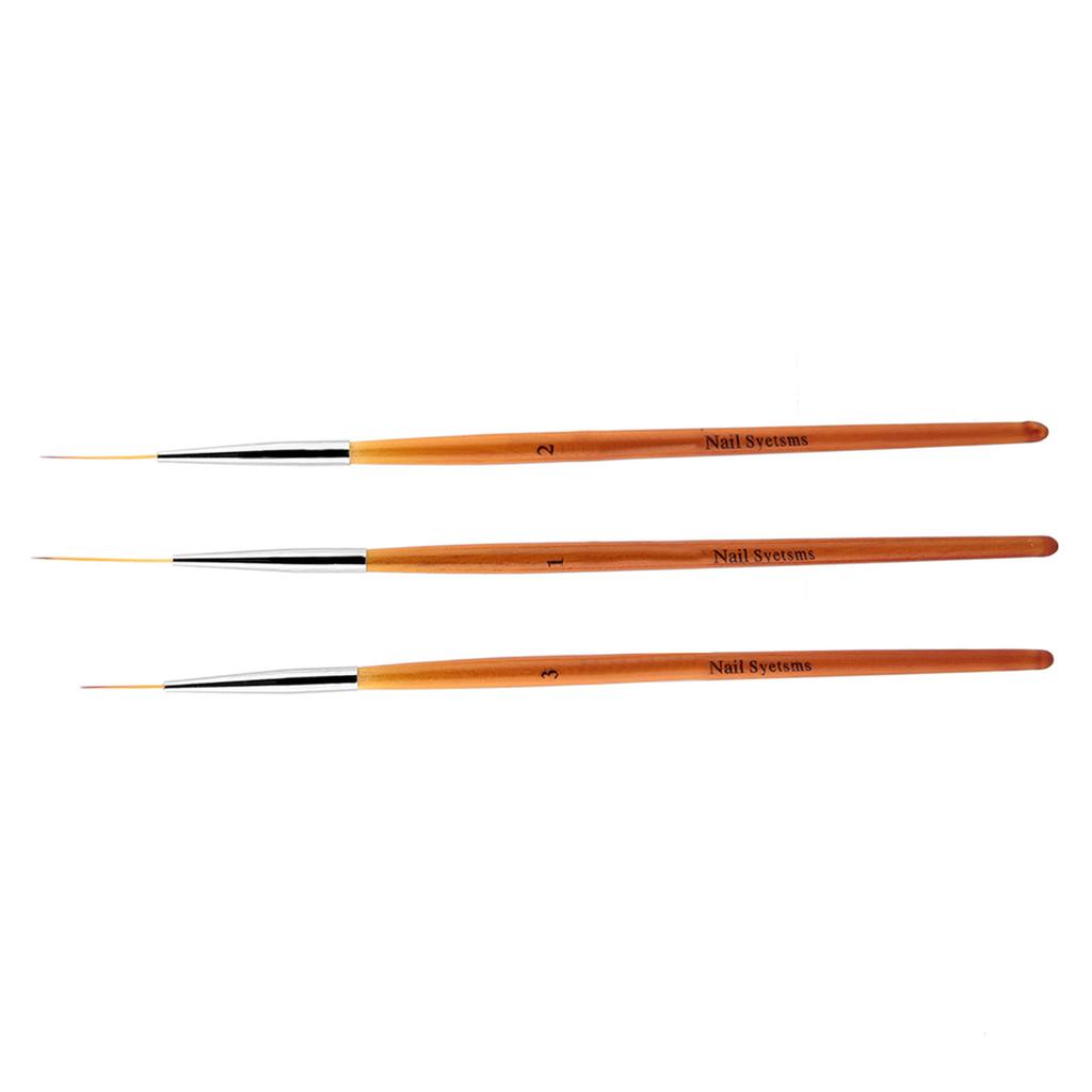 3Pcs Nail Art Drawing Line Brush Painting Pen Nail Dotting Tool Set
