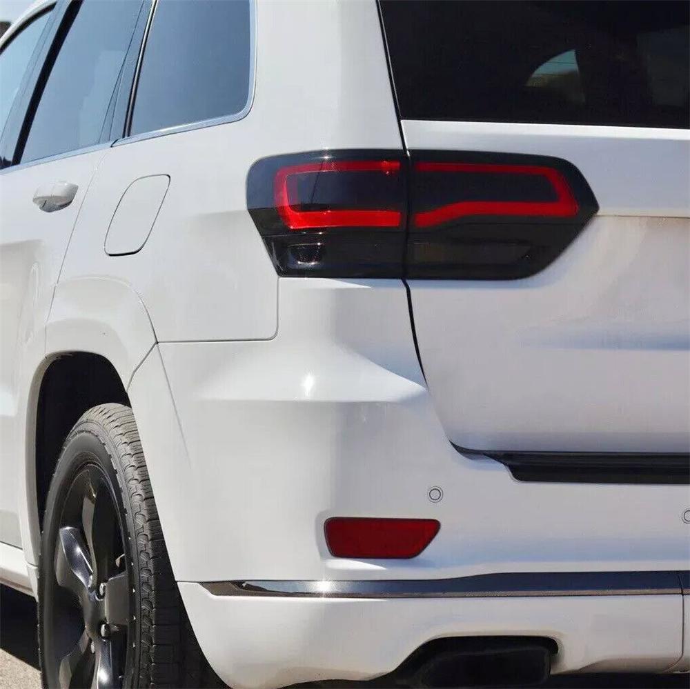 Gloss Black Tail Light Lamp Cover Trim Bezels For Jeep Grand Cherokee 2014-2021
