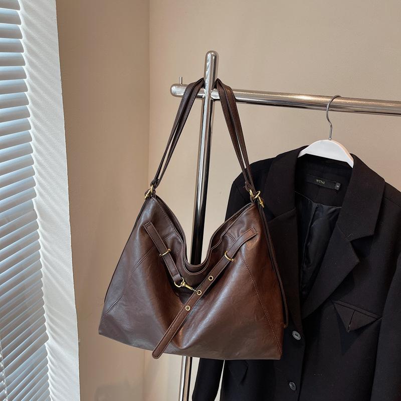 Tote Bag Women's Large Capacity 2025 New Autumn and Winter Retro Casual Shoulder Commuter Bag Multi-functional Backpack Backpack