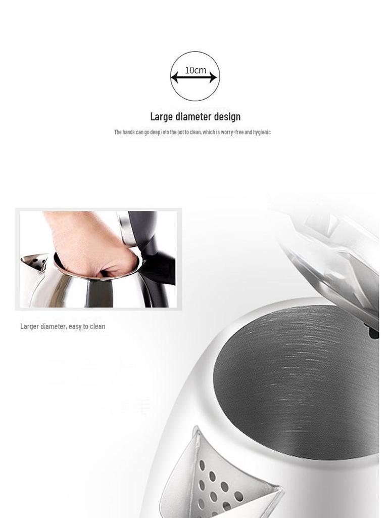 304 Stainless Steel Electric Kettle with Auto Shut-Off, British and European Standard