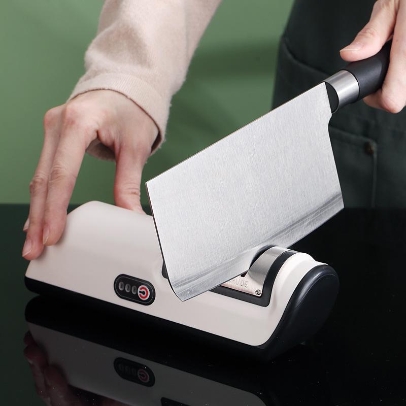 Electric Knife Sharpener Multifunctional Automatic Professional Small Knife Sharpener Kitchen Quick Sharpening Non-slip Tools