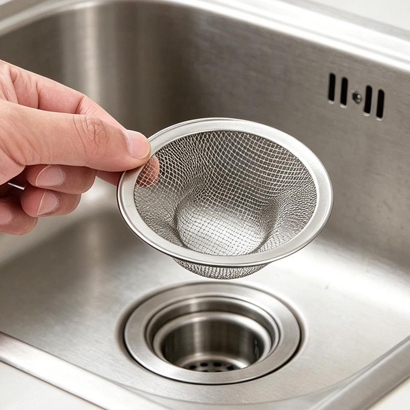 Large, Medium and Small Size Stainless Steel Draining Nets, Water Leakage Sink Filter Net, Residue Filter Net, Draining Straw Hat Floor Drain