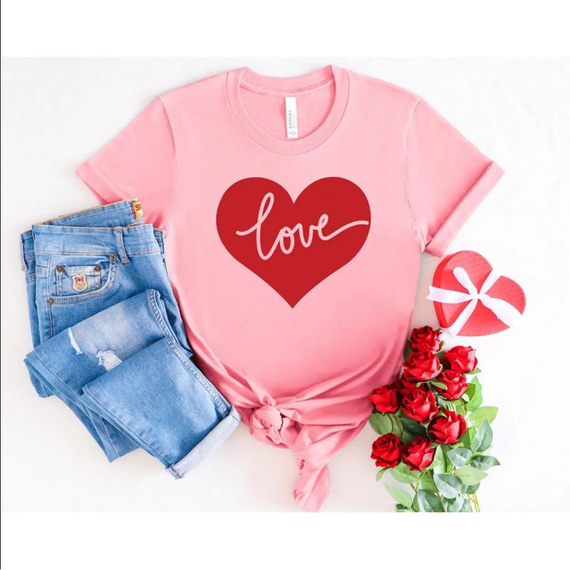 Love T Shirt Heart Valentines Day Couple Matching Happy