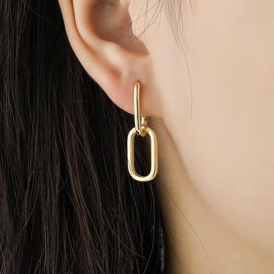 925 Sterling ezüst ovális karika fülbevaló nőknek Geometrikus elegáns szerelmes fülbevaló ajándék