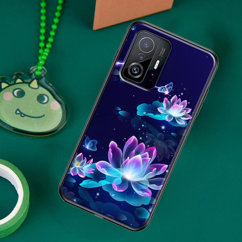 Lotus Blue White Flowers Case For POCO F5 X5 X3 Pro X4 F4 GT F3 M5s C40 Cover For Xiaomi 13 12 Lite 11T 12T Pro 12X
