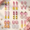 Youthful Look Fashion Accessories 1 Pair Teacher Earrings for Women Cute 2D Acrylic Crayon Pencil Backpack Stationery Themed Jewelry Teachers Number