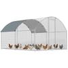 Outdoor Chicken Coop 2.8x3.4x1.9 M Anti-UV Waterproof Oxford Fabric Cover Latches for 10-16 Hens Silver
