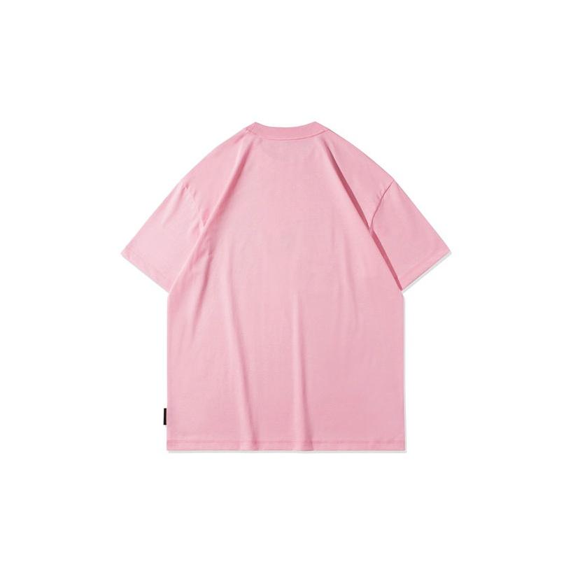 Li-Ning Cartoon Pattern Printed Loose Short Sleeve T-Shirt Unisex Tops Fengxian-Pink AHSR904-1