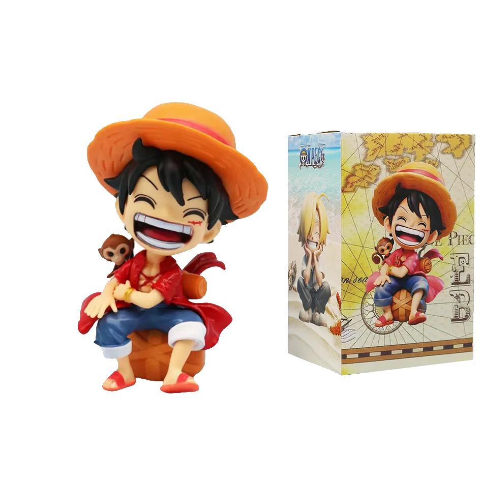 12-15cm ONE PIECE  Anime Monkey D Luffy Roronoa Zoro Q-Version PVC Model Desktop Car Ornament  Kids Birthday Christmas Gift Toys