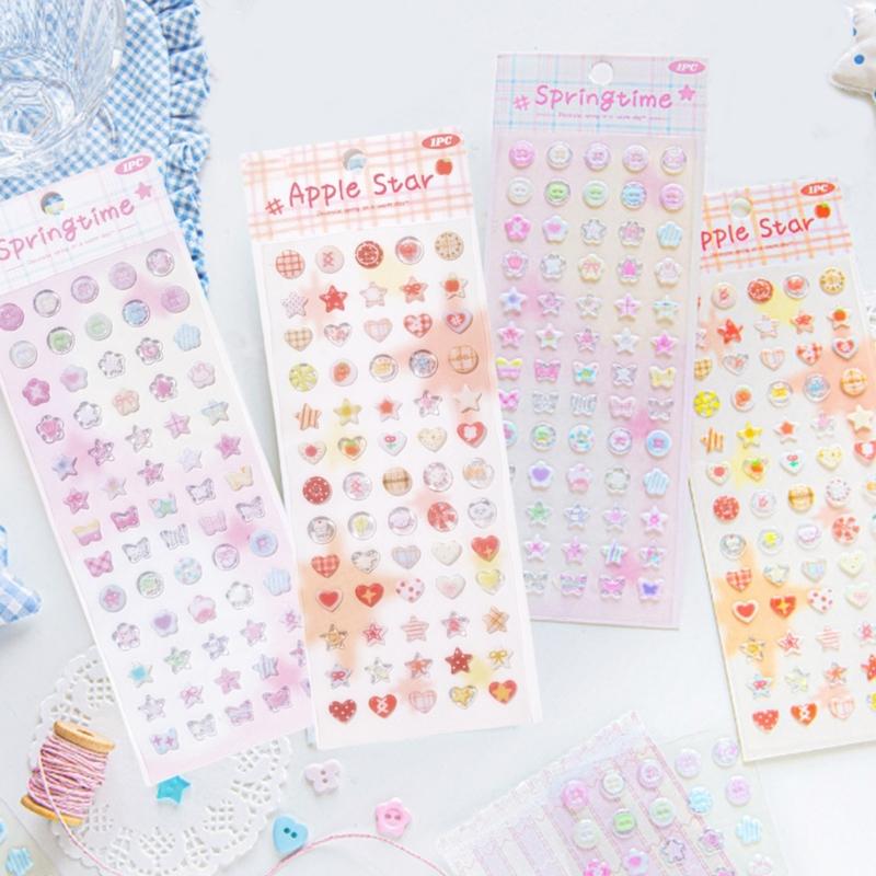 Liebevoller Epoxid Dekorativer Aufkleber Sternform Aufkleber Schreibwarenaufkleber Scrapbook-Aufkleber Klebeaufkleber für Journal