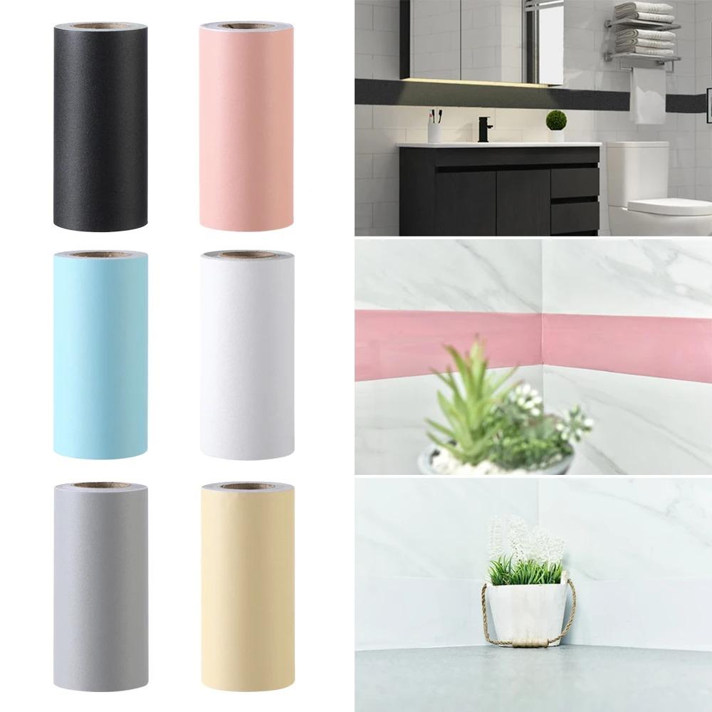 1PC 5m/196.85inch PVC Self-adhesive Baseboard Waterproof Wall Sticker Window Sill Door Frame Edge Wrapping Renovation Decorative