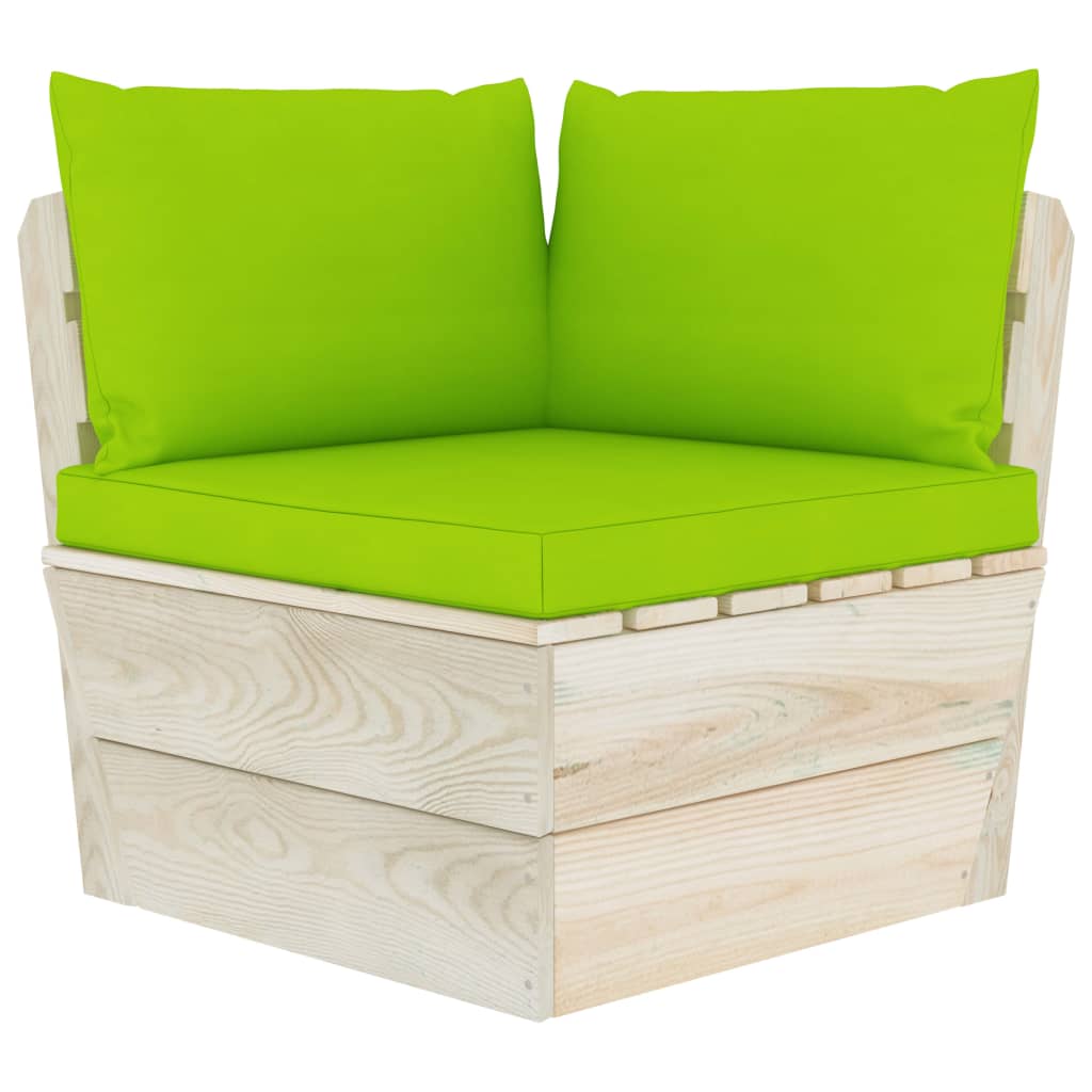 Garden Pallet Corner Sofa with Cushions Impregnated Spruce Wood