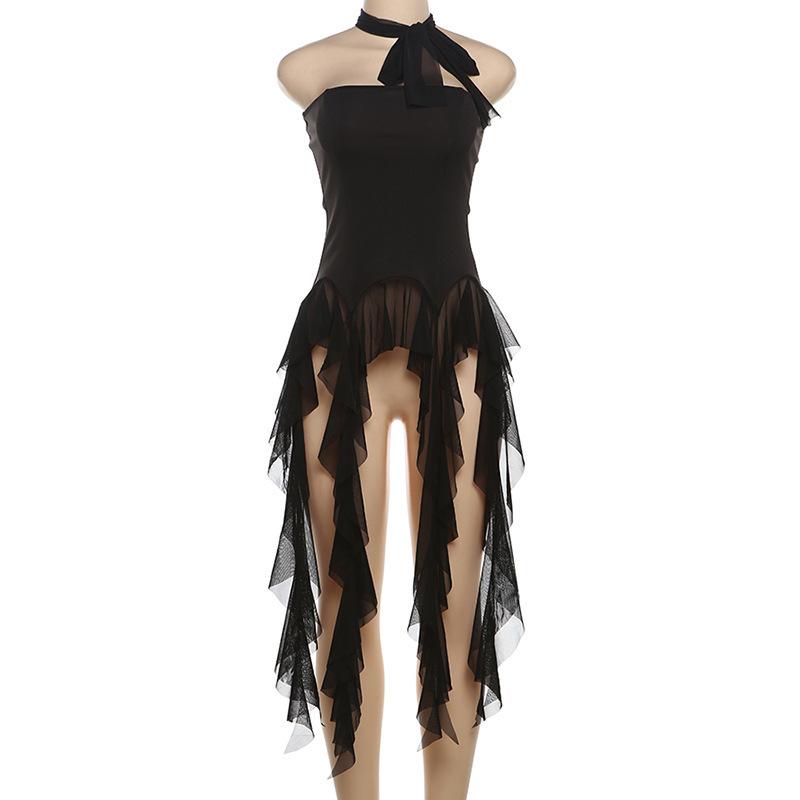 European and American style spring new women's clothing fairy fluttering temperament Muse fringed edge versatile tube top