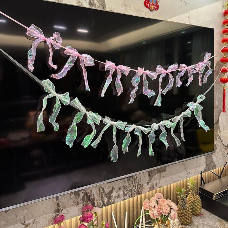 2m Ribbon Backdrop Reusable Glittering Fishtail Tulle Shimmering Wedding/Birthday 10pcs
