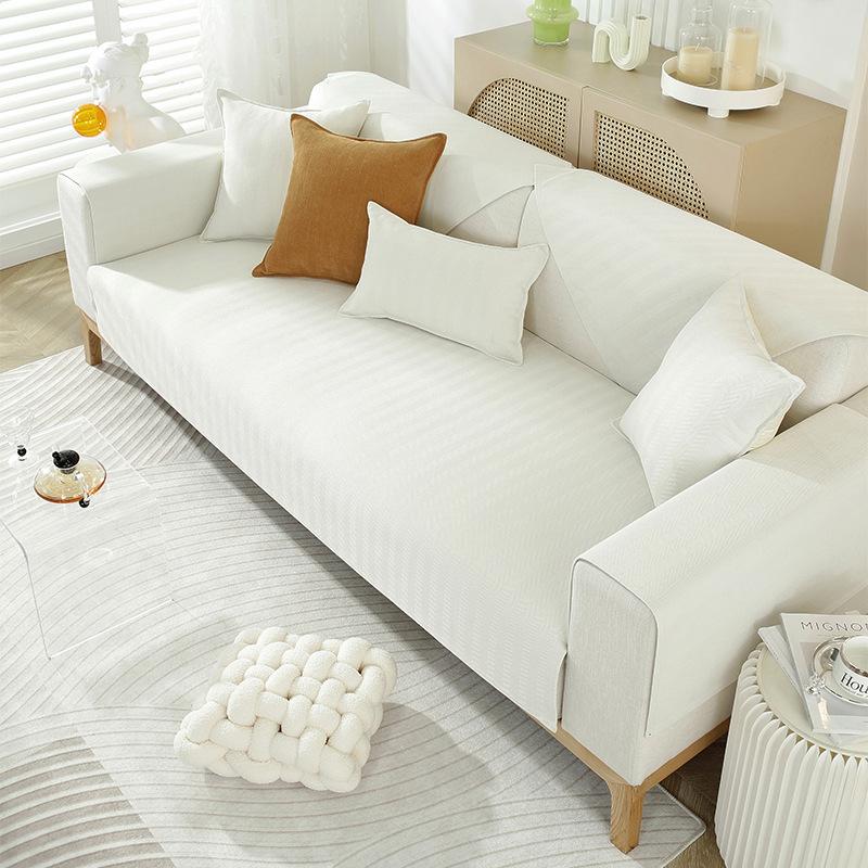 

Чехол для диванной подушки Nordic, универсальный, нескользящий, простой, современный, кожаный, чехол для подлокотника, спинки, шенилл 70*70cm белый