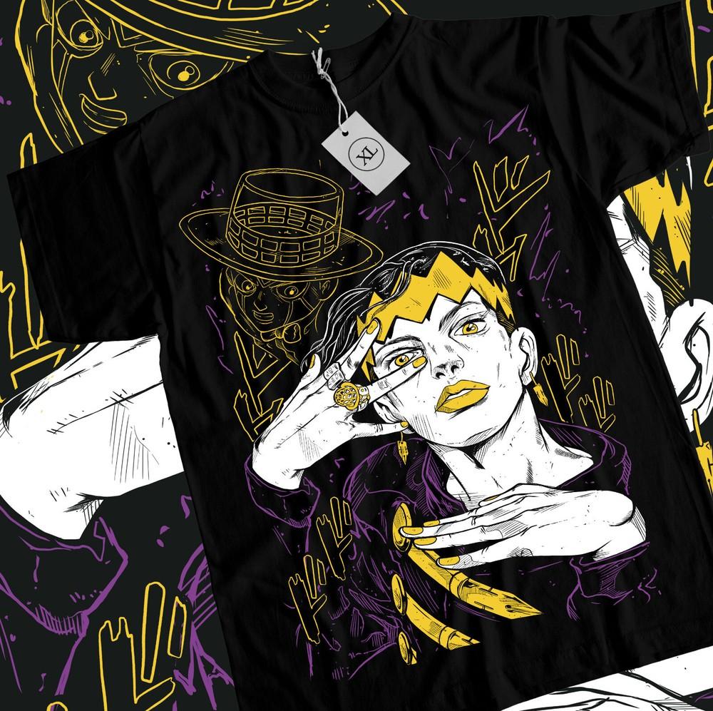 Rohan Kishibe T-Shir Jojo s Bizarre Giorno Giovanna anime Black T-Shirt All Size Unisex T-Shirt XXXL