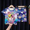 Kids Girls Boys 2PCS Pajamas Set K-pop Style Anime Short Sleeve T-shirt + Shorts Summer Comfortable Children Homewear Nightwear