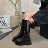 Internet Celebrity Thick-soled Muffin Elastic Boots Women's 2024 Autumn and Winter Korean Version of the New Tall Tube Thin Boots Knight Boots Do Not