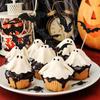 12/24Pcs Halloween Bat Cupcake Topper Black Glitter Bat Cupcake Picks for Kids Halloween Birthday Party Cake Decoration Supplies