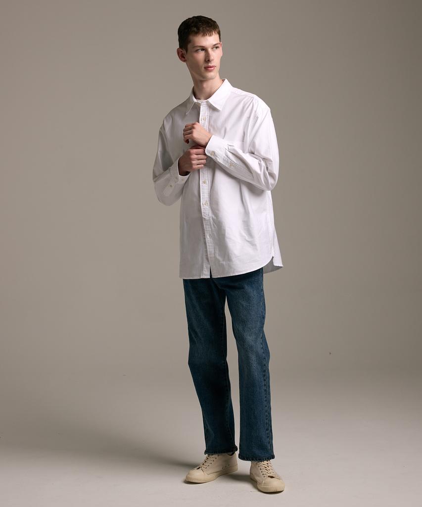 Jelolaunji [Premium Japanese Material] Essential Oxford Shirt White