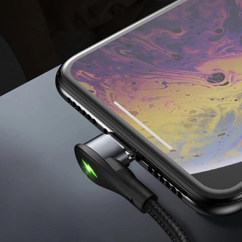 3-in-1 Magnetic Elbow Charging Cable for Apple, Type-C, Android Phones