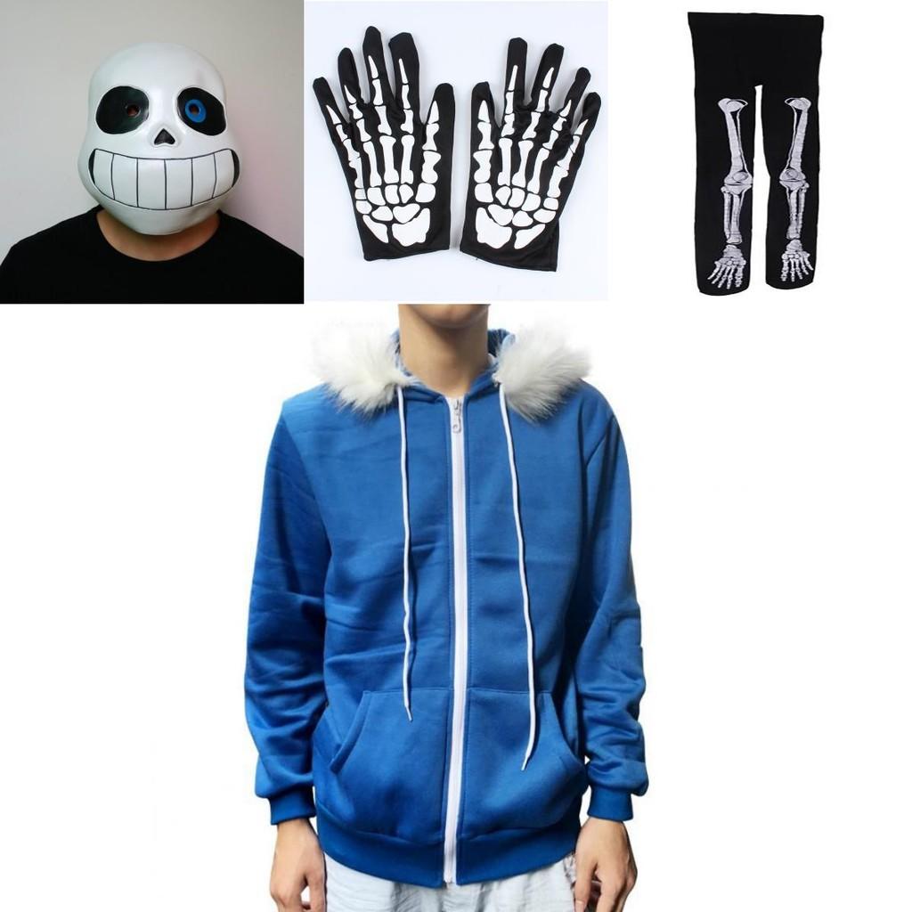 Einzigartiges Spiel Undertale Sans Cosplay Kostüm Hoodie mit bequemen Shorts und Maske