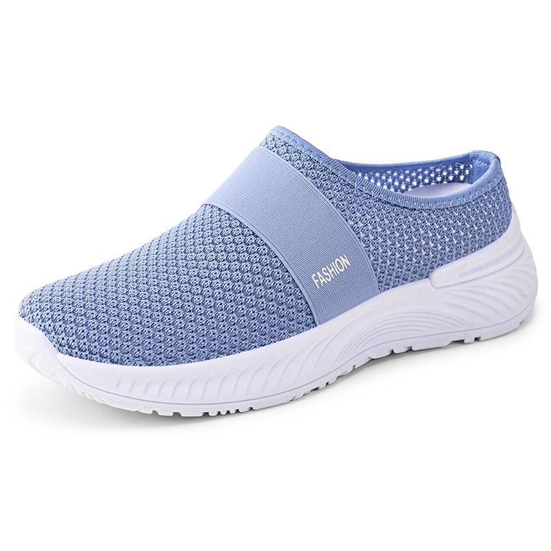 Shoes women's autumn new large size breathable fashion lightweight versatile casual slippers one pedal half drag women's shoes