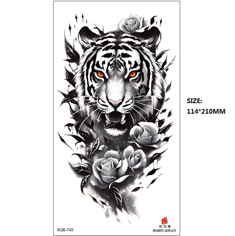 Emmy Black Series Butterfly Rose Flower Tattoo Sticker Set Water Transfer Paper