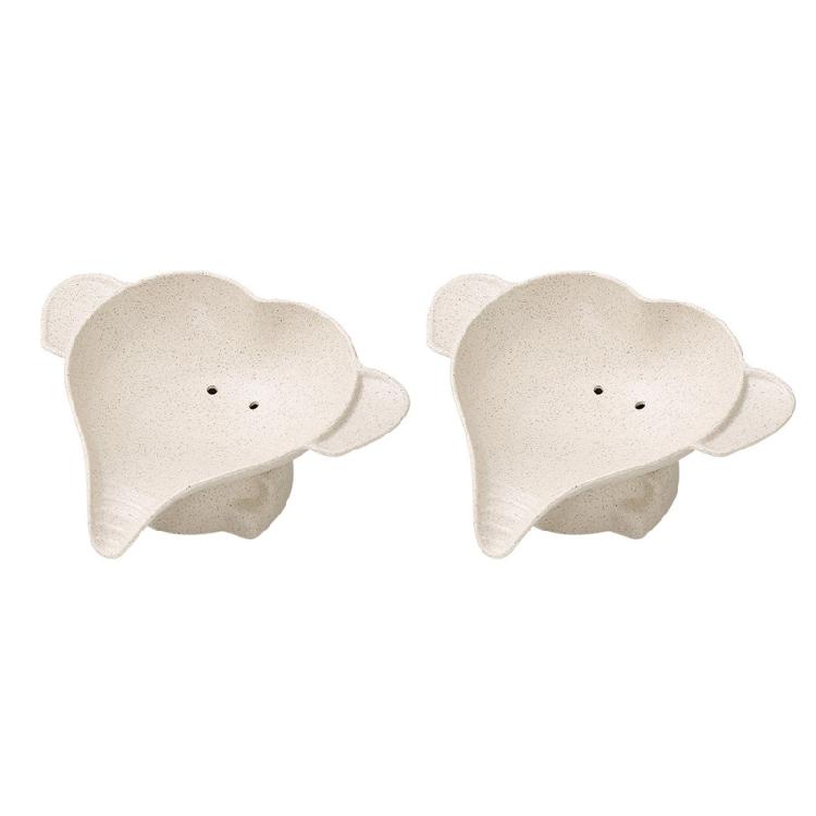 Soap Dish Elephant Soap Container Easy to Clean Lovely Children s Bathroom Decoration Self Draining Soap Tray бежевый