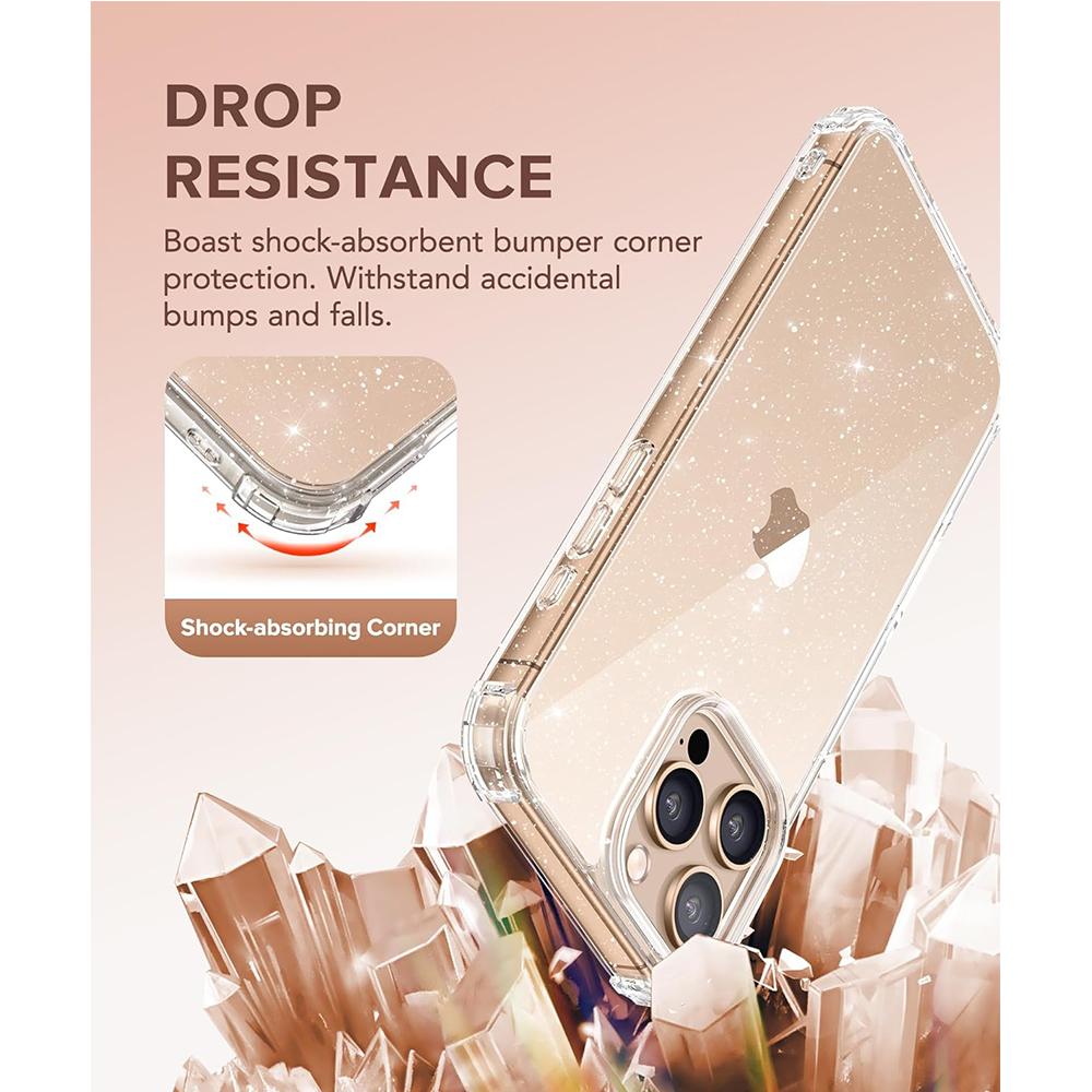 Etui z brokatem odporne na wstrząsy do iPhone'a 16 Pro Max 15 Plus 14 13 Mini 12 11 Ekran Aparatu Osłona obiektywu Błyszcząca Przezroczysta Ochrona Uroczy Telefon Obudowa Akcesorium
