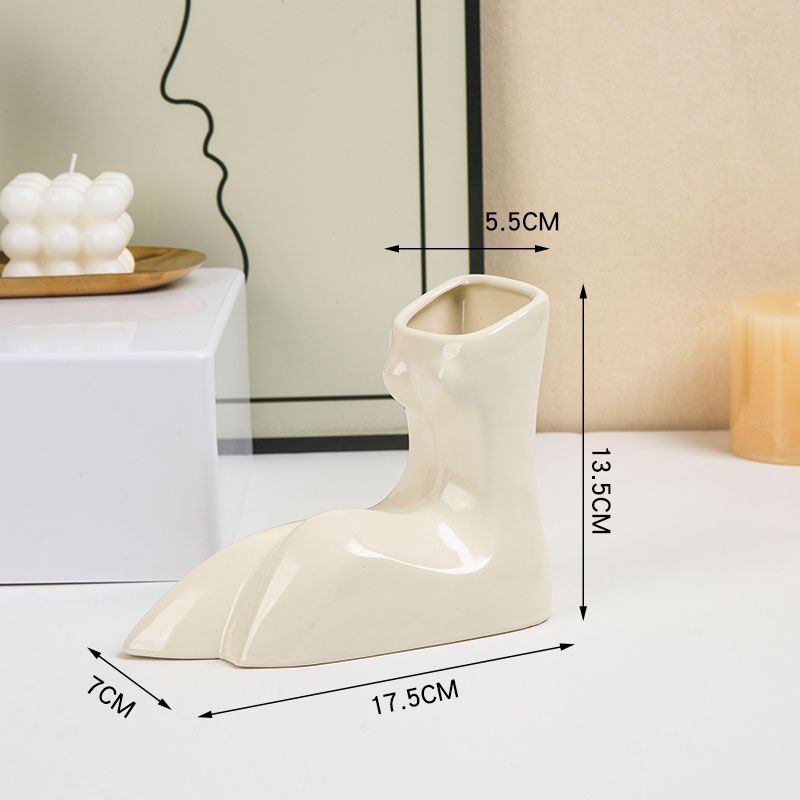 Creative Irregular Body Ceramic Vase Modern Abstract Figure Hydroponic Vase Crafts Flower Arrangement Interior Home Decoration