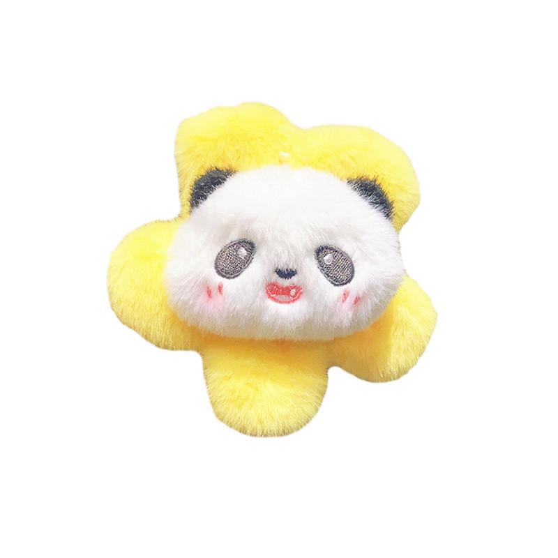 Plush Playful Cartoon Flower Panda Mobile Phone Accessory Colorful Holder Keychain