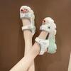 Internet celebrity muffin sandals fairy wind 2025 summer Korean version versatile Velcro platform super soft beach shoes