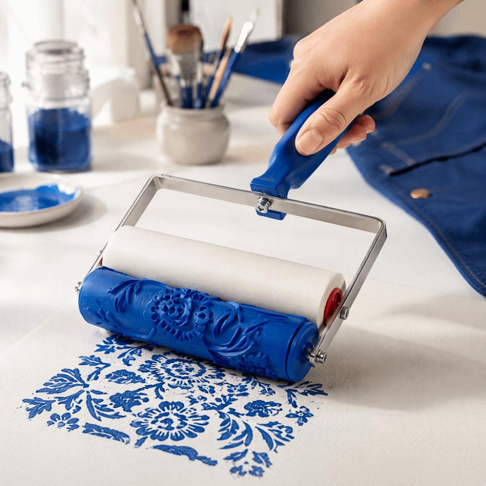 Reusable Patterned Paint Roller Texture Paint Tool Wall Painting Roller Cabinets Painting