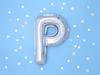 Balon Foliowy Litera "P" Srebrny 35 Cm