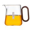 Wooden Handle Glass Gong Dao Bei: High-Temperature Resistant, Thickened Filter Tea Infuser Cup Set