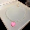 Koreaanse Retro Parel Strass Kwast Choker met Bloem Strik Design