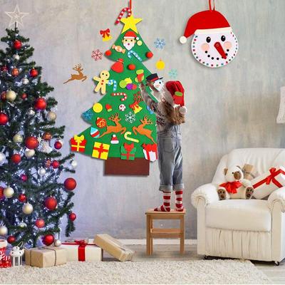 DIY Felt Christmas Tree Ornament Kit New Holiday Craft Decoration for Kids Handmade Xmas Gift Creative Activity Ornaments